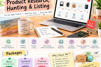 aliexpress product research and product listing