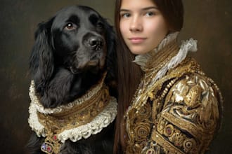 make a royal king or queen portrait for a gift