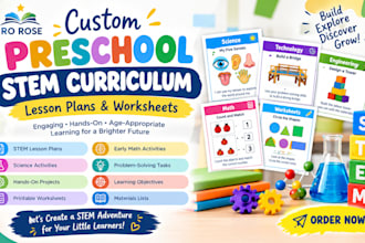 create custom preschool stem curriculum lesson plans and worksheets