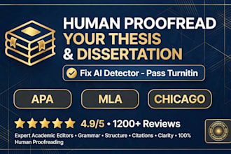 human proofread your thesis dissertation and fix ai detector issues