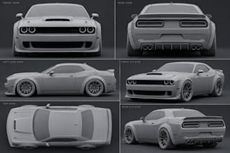 3d car modeling, 3d car, police car, rc car, blender car for 3d printing