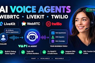 build and debug ai voice agent app with livekit webrtc vapi twilio low latency