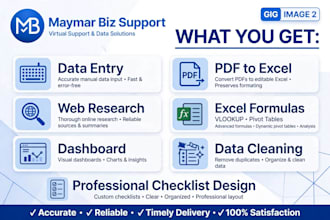 be your data entry and excel expert for admin support