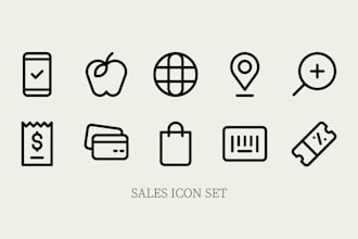 create 10 simple custom icons for your website or app