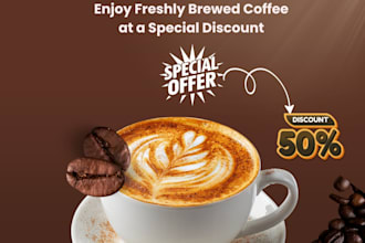 design a professional restaurant and coffee shop poster