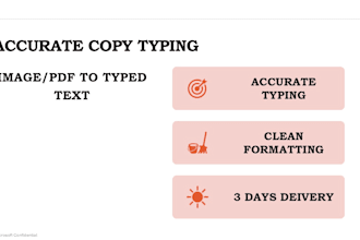 do accurate copy typing from image and PDF