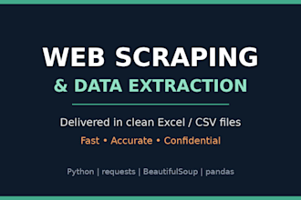 scrape website data and deliver clean excel files