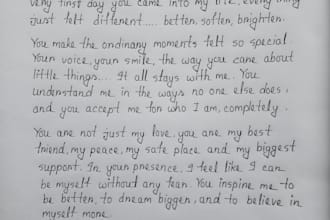 handwrite notes, custom letters, and wishing cards