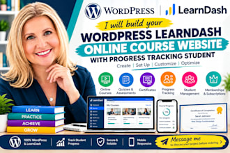 wordpress learndash online course website with progress tracking student