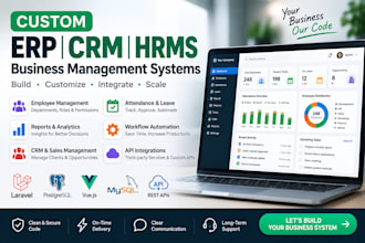 develop laravel erp CRM hrms