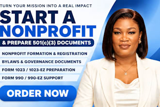 help you start a nonprofit and prepare 501c3 formation documents