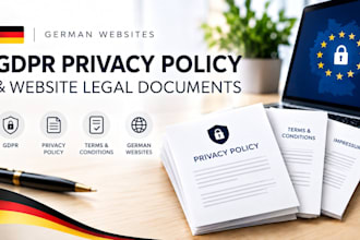 write gdpr privacy policy, terms and conditions for germany websites