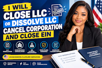 close llc or dissolve llc, cancel corporation and close ein