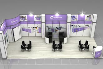 design detailed trade show booth shop drawings in vectorworks