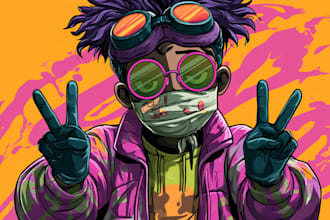 draw a doodle character illustration for you