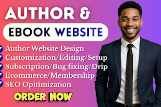 design author website, author landing page, book author website, ebook website