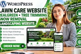 build lawn care website realgreen tree trimming snow removal landscaping website