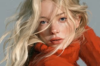 paint a professional digital oil portrait art