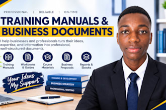 write professional training manuals and business documents