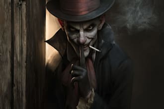 create realistic dark art horror illustrations