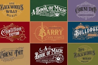 do professional vintage retro hand lettering and victorian style logo design