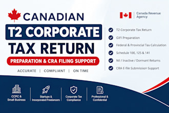 prepare and file your canadian t2 corporate tax return canada tax return for cra