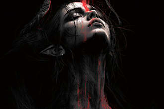 draw a detailed dark art rock gothic illustration