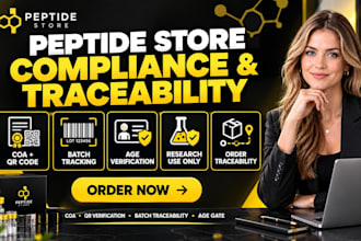 peptide store coa qr code batch tracking fda compliant age verification pop up
