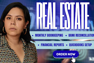 do quickbooks online setup, clean up and reconcillation for real estate engineer