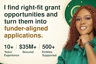 research grants, write grants, and submit grant applications