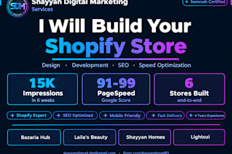 create a professional shopify store with SEO