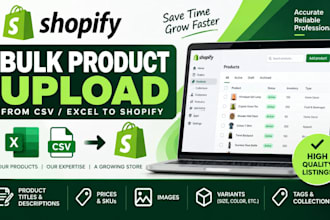 do bulk shopify product listing and upload from CSV or excel