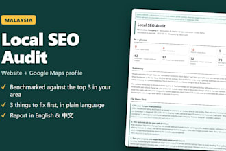 do a local SEO audit of your malaysian website and google maps profile