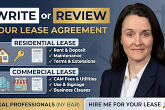 write or review lease agreement, rental, residential, commercial lease agreement