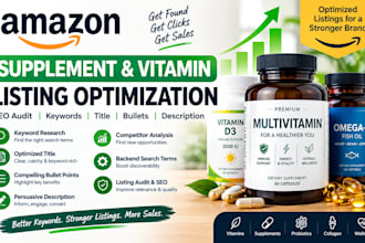 audit amazon supplement vitamin listing SEO keywords titles product description