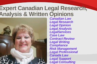 provide a professional legal opinion and legal research in canada