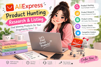 do aliexpress product hunting, research and product listing