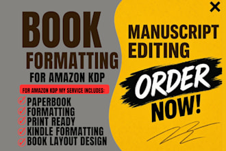book formatting paperback book and editing manuscript