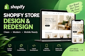 design, redesign, customize your shopify store, expert shopify theme development
