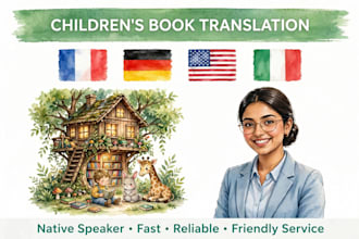 translate children book from english to french german to spanish