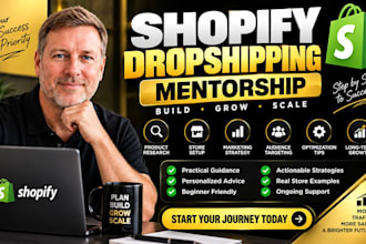 mentor you step by step to build a profitable shopify droshipping store