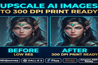 edit and upscale your ai images to 300dpi print ready files