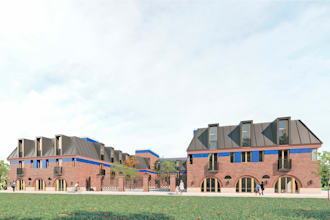 design a residential building facade and architectural concept