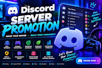 professional discord server, discord advertise, gaming promotion, organic growth