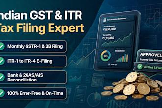 indian itr return filing and gst return filing etc