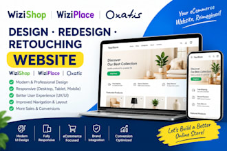 design wizishop wizaplace website oxatis redesign retouching
