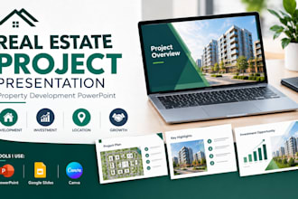 design real estate project presentation, property development powerpoint