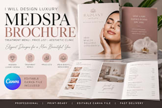 design luxury medspa brochure aesthetic clinic treatment menu price list
