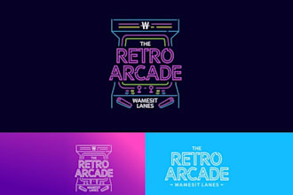 design retro arcade logo