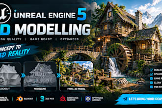 create ue5 3d models, game assets, props and environment assets